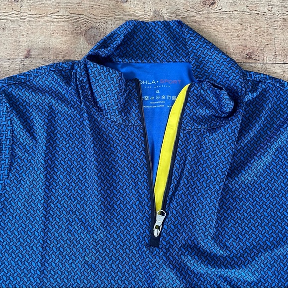 LOHLA Sport Long Sleeve Quarter Zip Size XL Navy Black Geometric Print - Picture 4 of 7